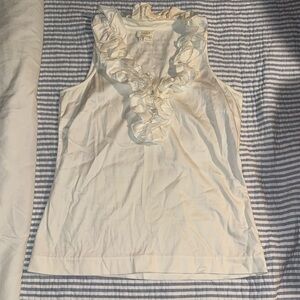 Kate Spade Ivory Ruffle Tank Top